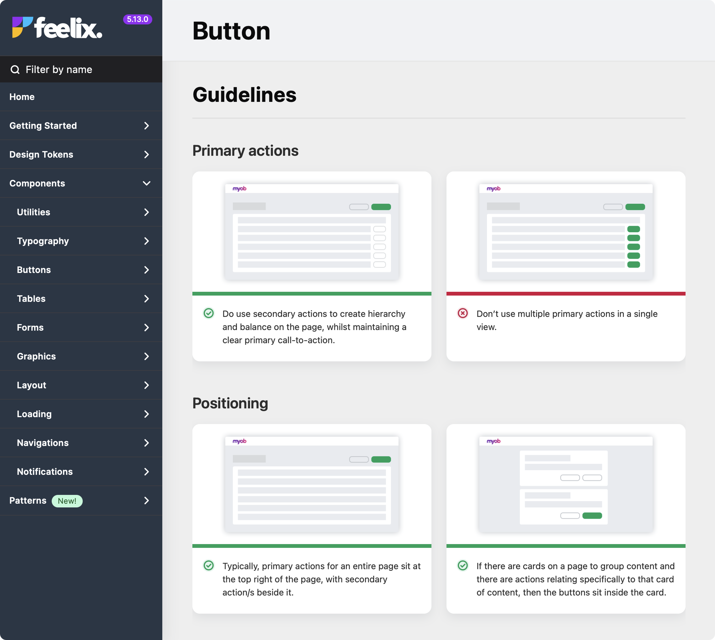 Do and don't examples for Feelix