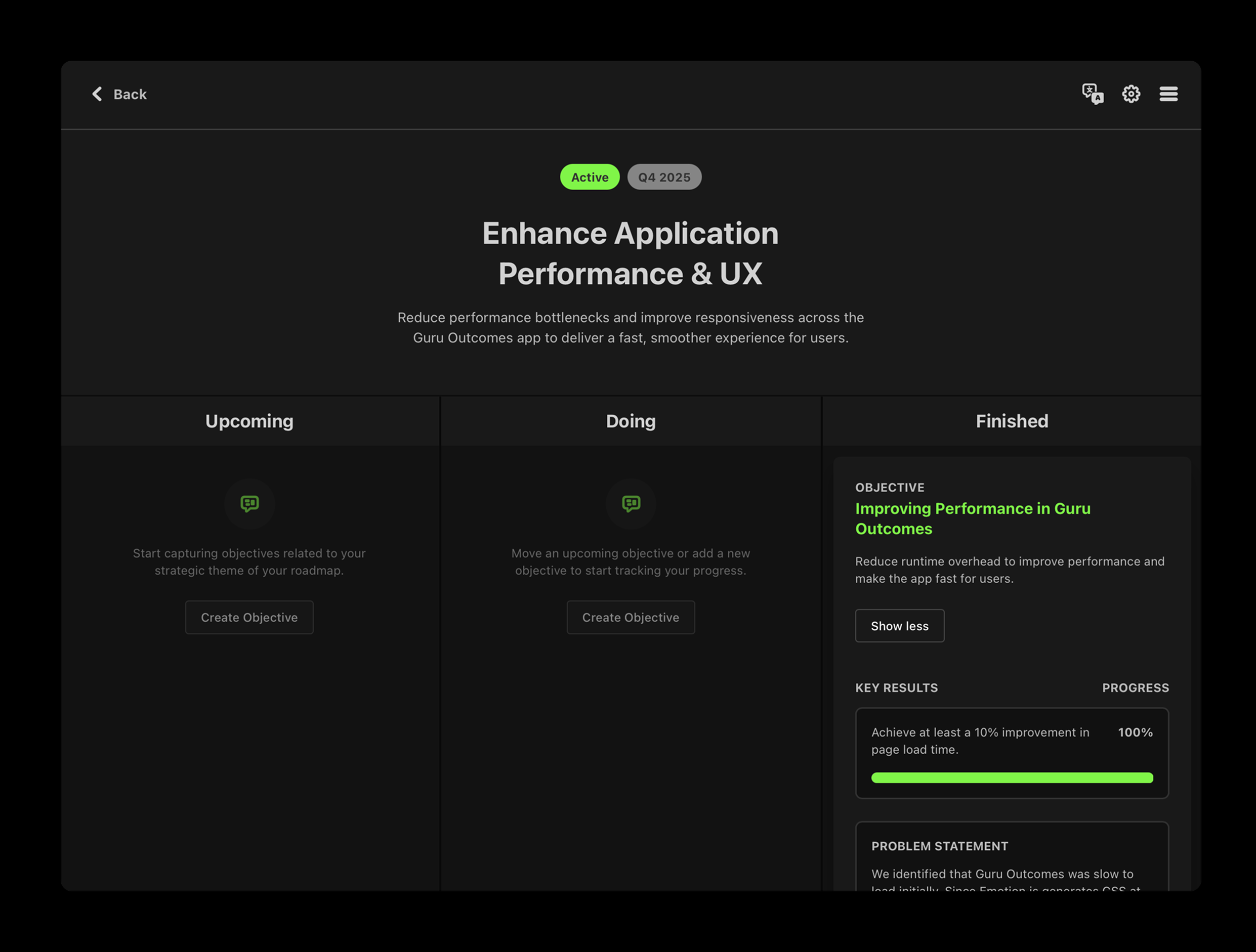 Guru Outcomes: Web-App